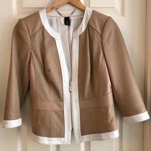 White House Black Market tan leather jacket
